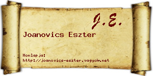 Joanovics Eszter névjegykártya
